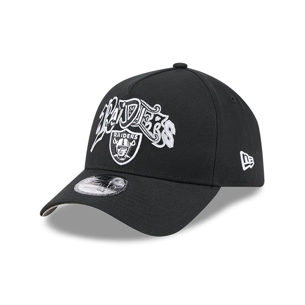 Las Vegas Raiders NBA Multi Letter Black 9FORTY A-Frame Adjustable Cap-zelvios