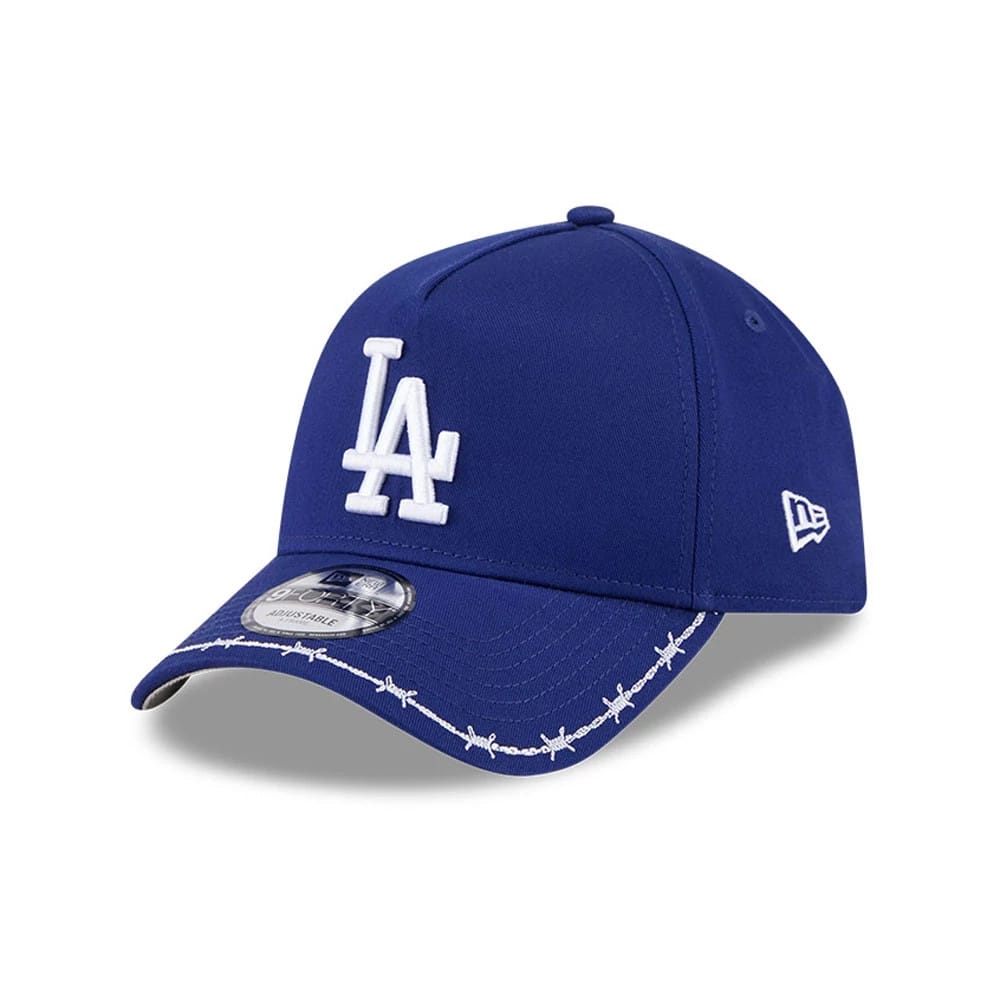 LA Dodgers MLB Barb Visor Dark Blue 9FORTY A-Frame Adjustable Cap-zelvios