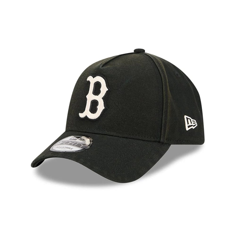 Boston Red Sox MLB Washed Canvas Black 9FORTY A-Frame Adjustable Cap-zelvios
