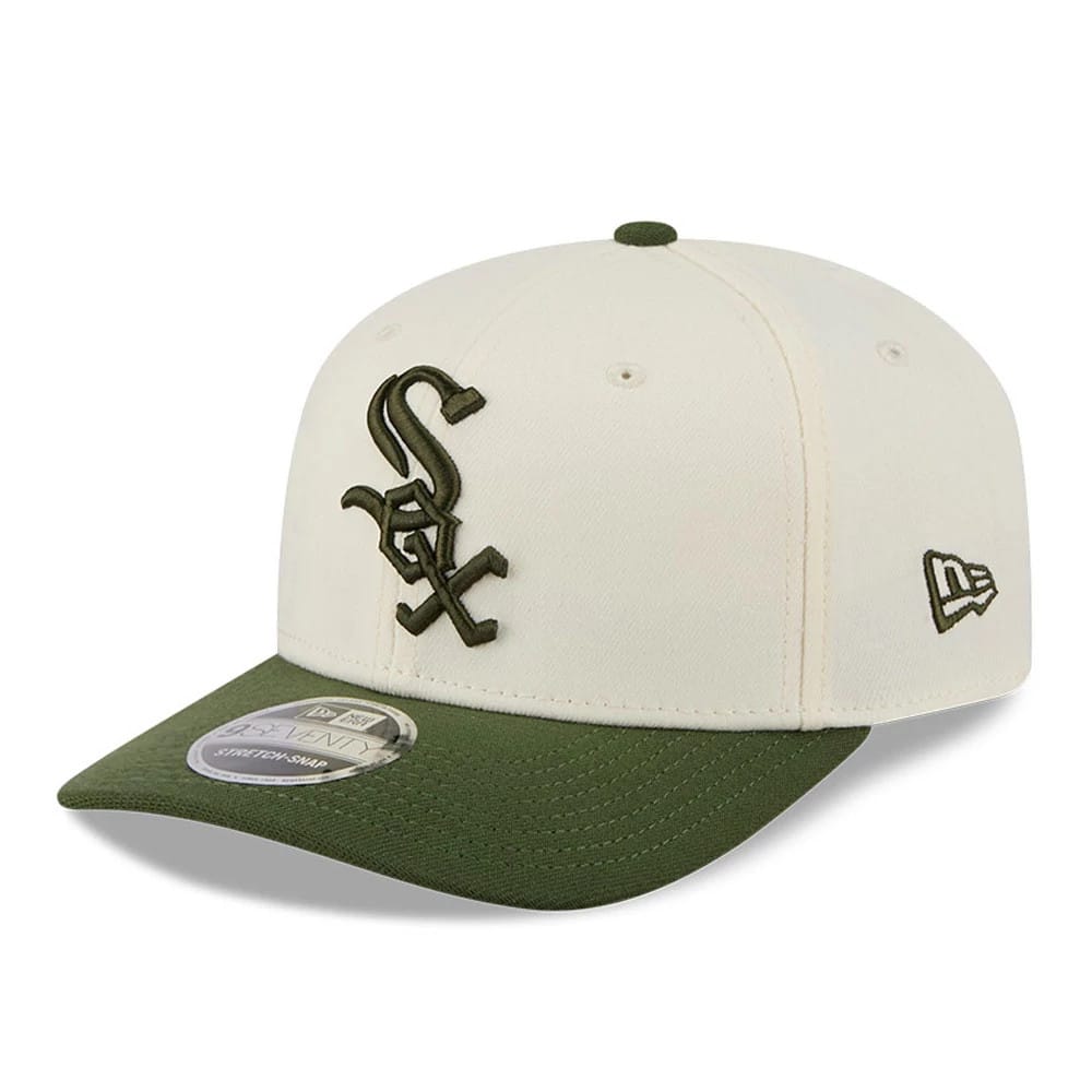 White Sox MLB Rifle Green 9SEVENTY Stretch Snap Adjustable Cap-zelvios