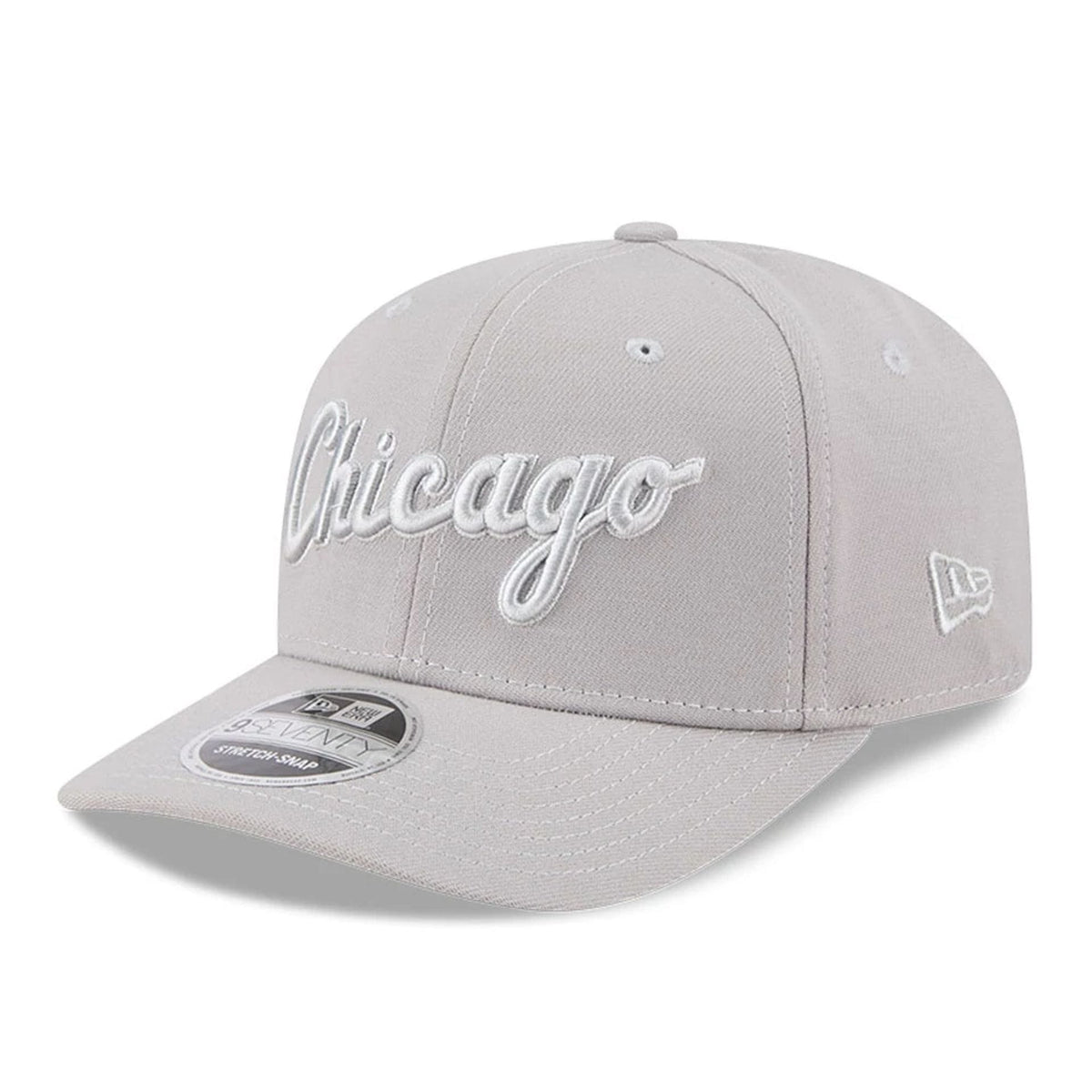 Chicago Bulls NBA Script Grey 9SEVENTY Stretch Snap Adjustable Cap-zelvios