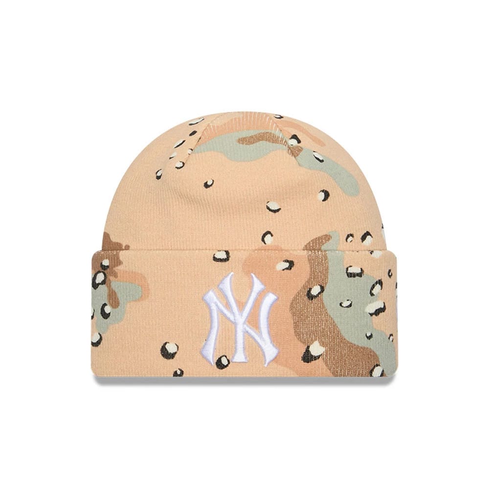 New York Yankees MLB Camo Beige Cuff Knit Beanie-zelvios