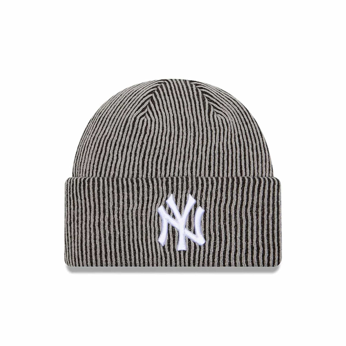 New York Yankees MLB Rib Grey Cuff Knit Beanie Hat-zelvios
