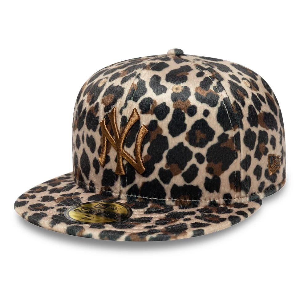 New York Yankees Animal Print Leopard Black 59FIFTY Fitted Cap-zelvios