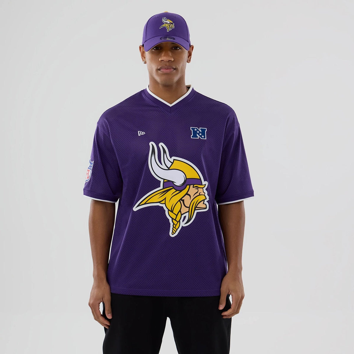 Minnesota Vikings NFL Mesh Purple Oversized T-Shirt-zelvios