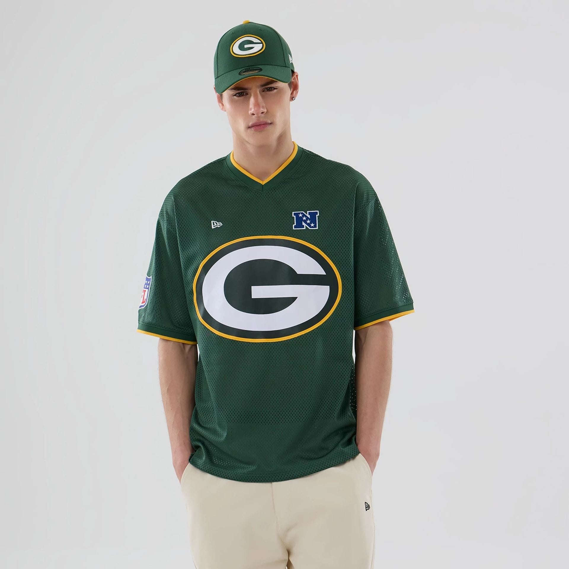 Green Bay Packers NFL Mesh Dark Green Oversized T-Shirt-kentox