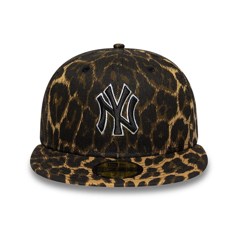 New York Yankees MLB Leopard Black 59FIFTY Fitted Cap-zelvios
