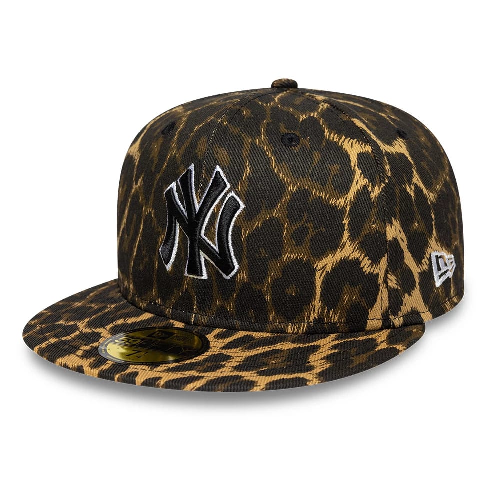 New York Yankees MLB Leopard Black 59FIFTY Fitted Cap-zelvios