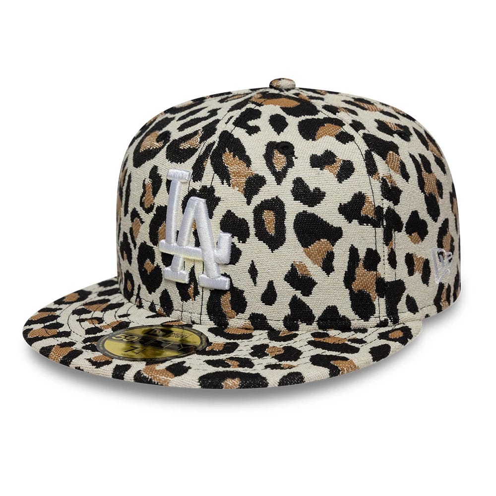 LA Dodgers MLB Leopard Black 59FIFTY Fitted Cap-zelvios