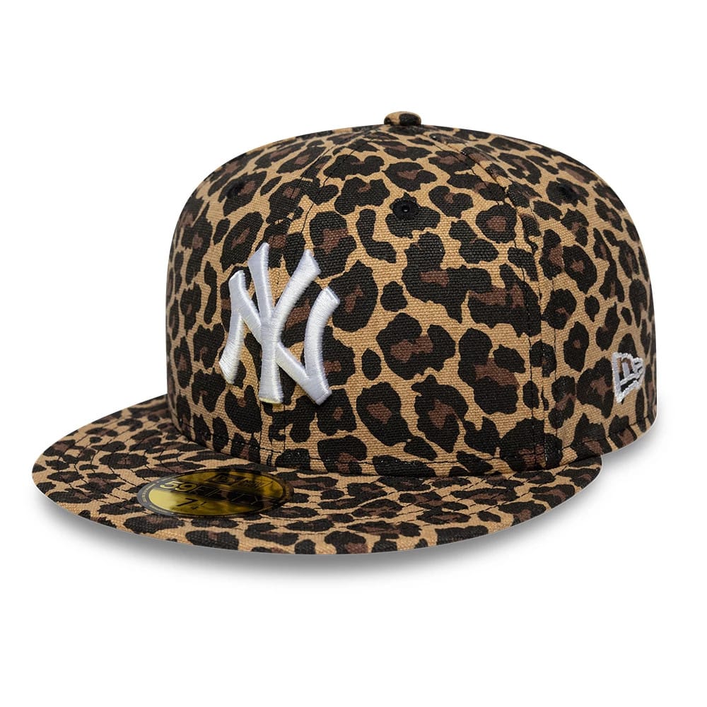 New York Yankees MLB Leopard Black 59FIFTY Fitted Cap-zelvios
