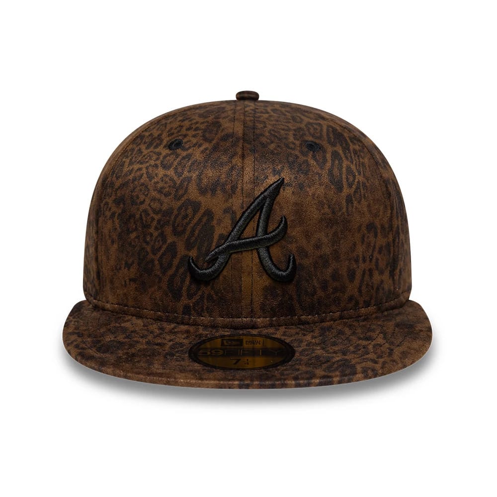 Atlanta Braves MLB Leopard Black 59FIFTY Fitted Cap-zelvios