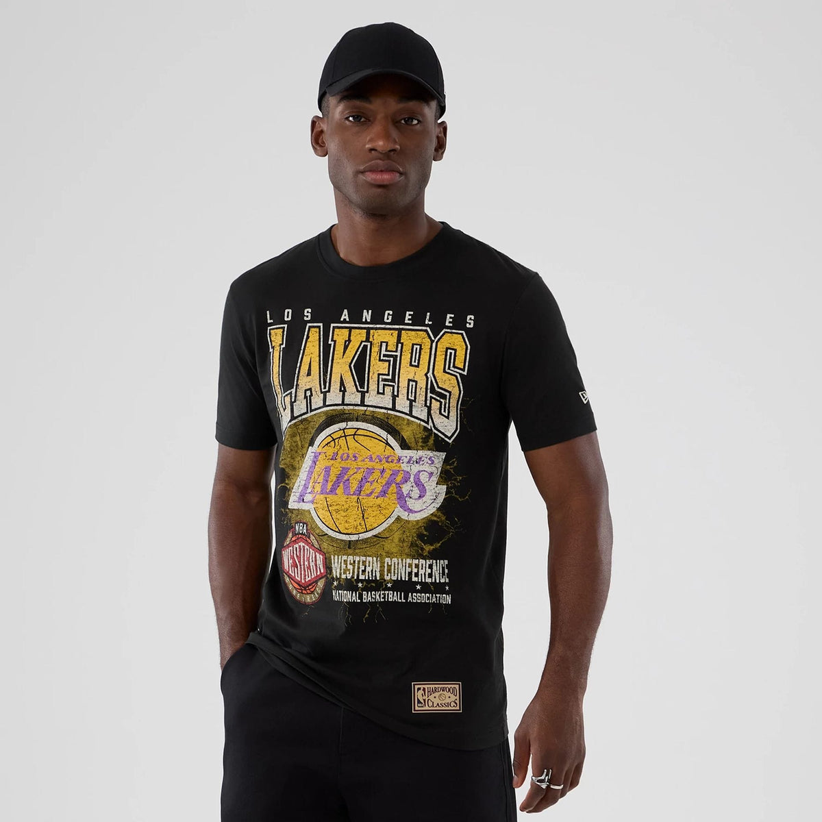 LA Lakers NBA Hardwood Classic Black T-Shirt-zelvios