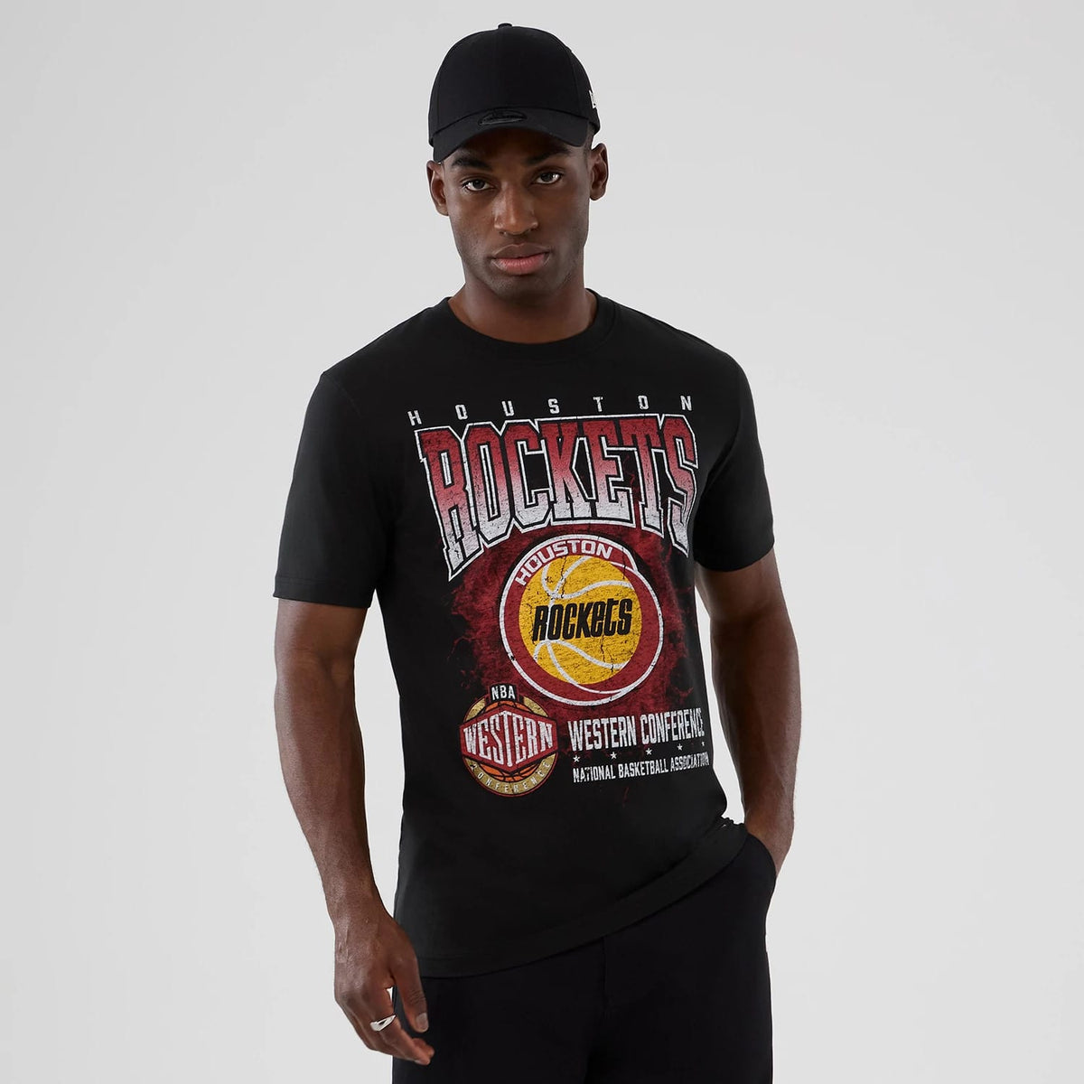 Houston Rockets NBA Hardwood Classic Black T-Shirt-zelvios