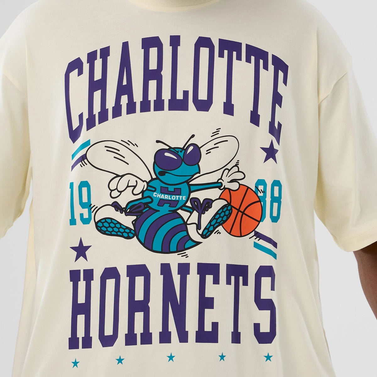 Charlotte Hornets NBA Hardwood Classic Cream T-Shirt-zelvios
