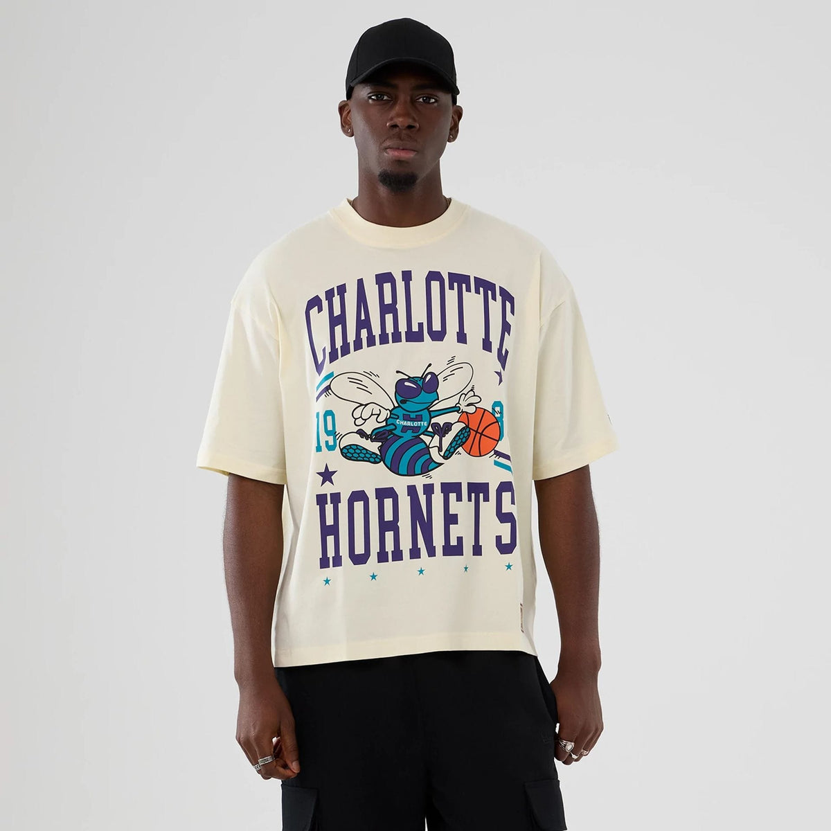 Charlotte Hornets NBA Hardwood Classic Cream T-Shirt-zelvios