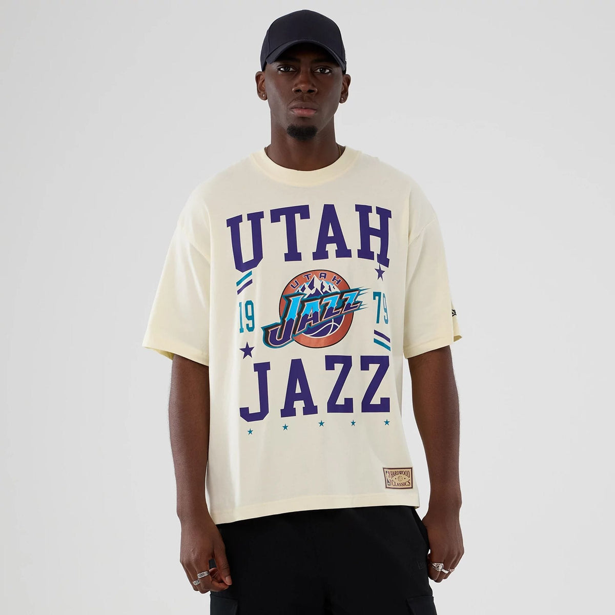 Utah Jazz NBA Hardwood Classic Cream T-Shirt-zelvios