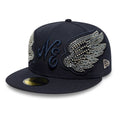 New Era Beaded Wings Navy 59FIFTY Fitted Cap-zelvios