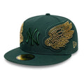 New York Yankees MLB Beaded Wings Dark Green 59FIFTY Fitted Cap-zelvios