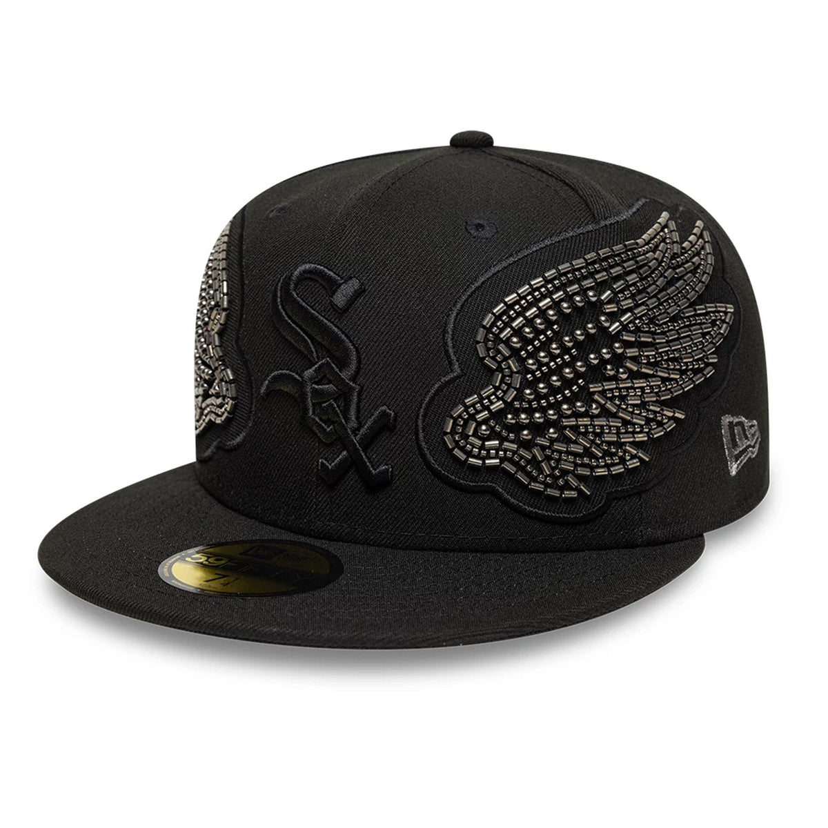 Chicago White Sox MLB Beaded Wings Black 59FIFTY Fitted Cap-zelvios