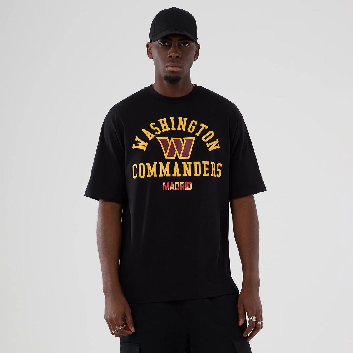 Washington Commanders NFL International Series Games 2025 Black Oversized T-Shirt-zelvios