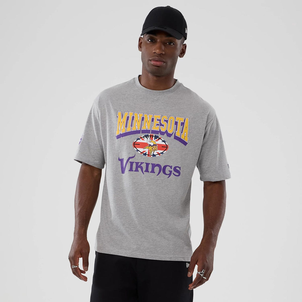 Minnesota Vikings NFL International Series Games 2025 Grey Oversized T-Shirt-zelvios