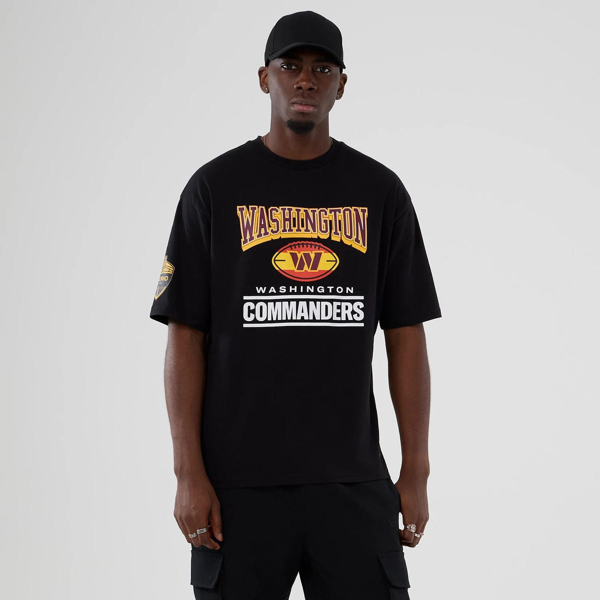 Washington Commanders NFL International Series Games 2025 Black Oversized T-Shirt-zelvios