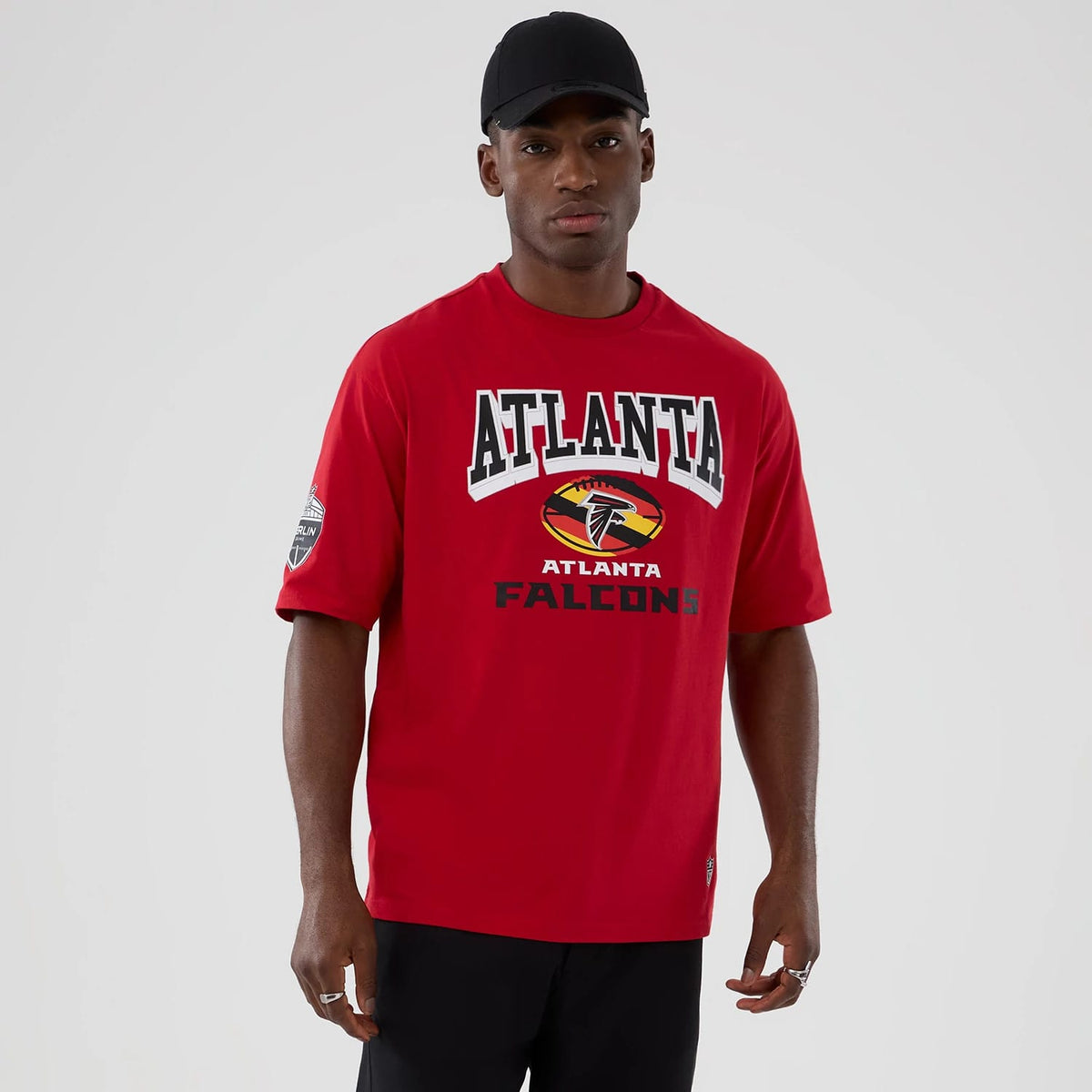 Atlanta Falcons NFL International Series Games 2025 Red Oversized T-Shirt-zelvios