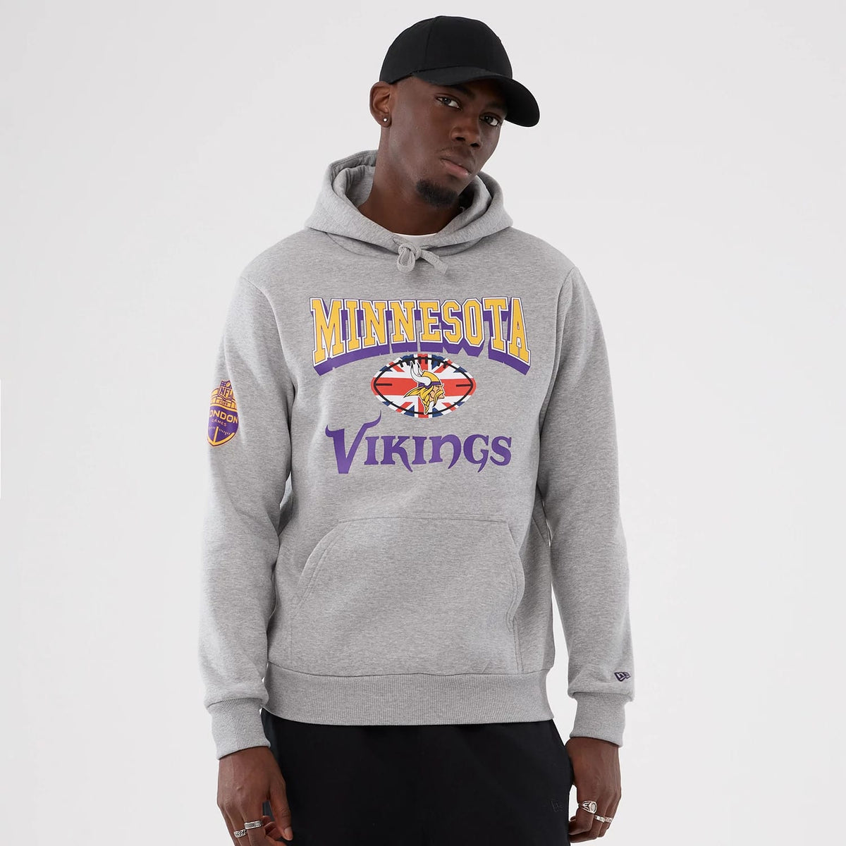 Minnesota Vikings NFL International Series Games 2025 Grey Pullover Hoodie-zelvios
