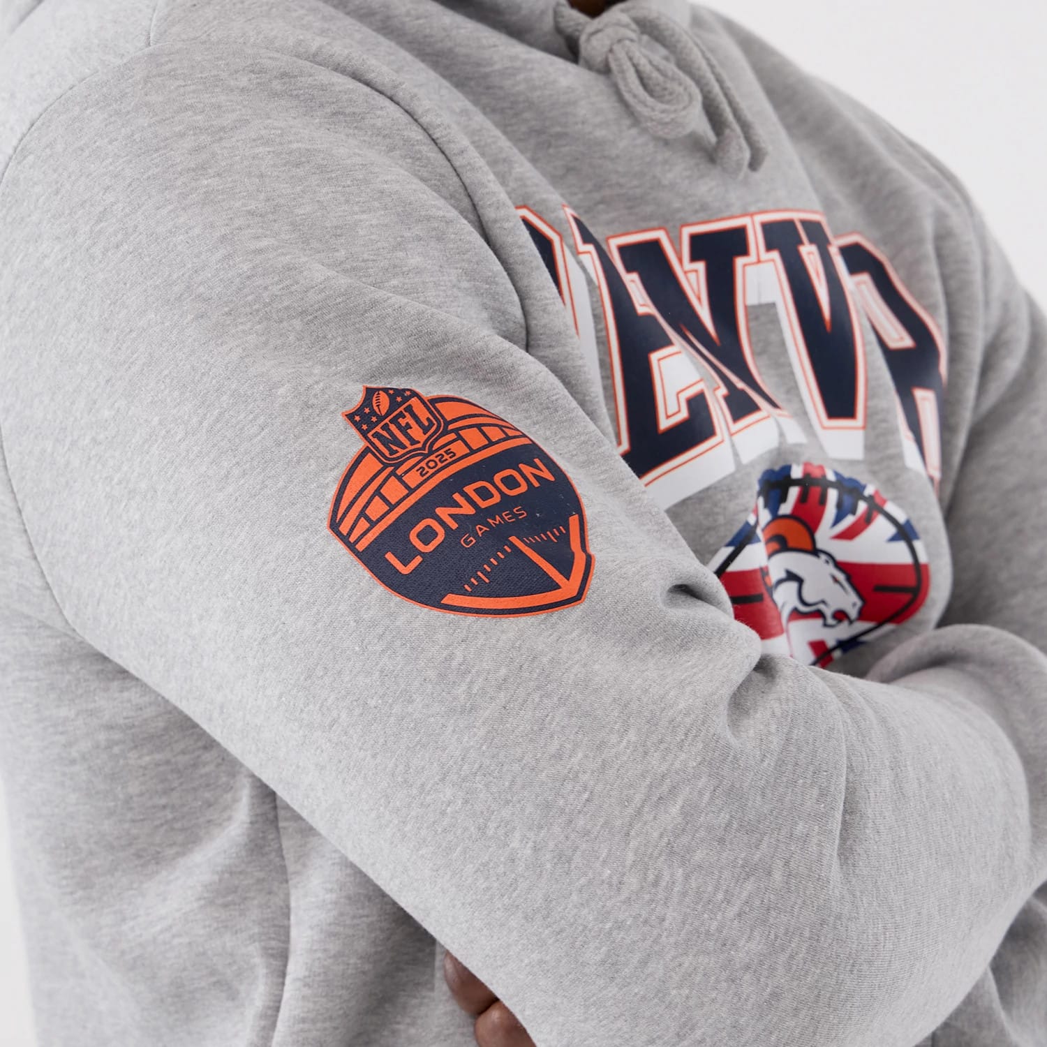 Denver Broncos NFL International Series Games 2025 Grey Pullover Hoodie-kentox