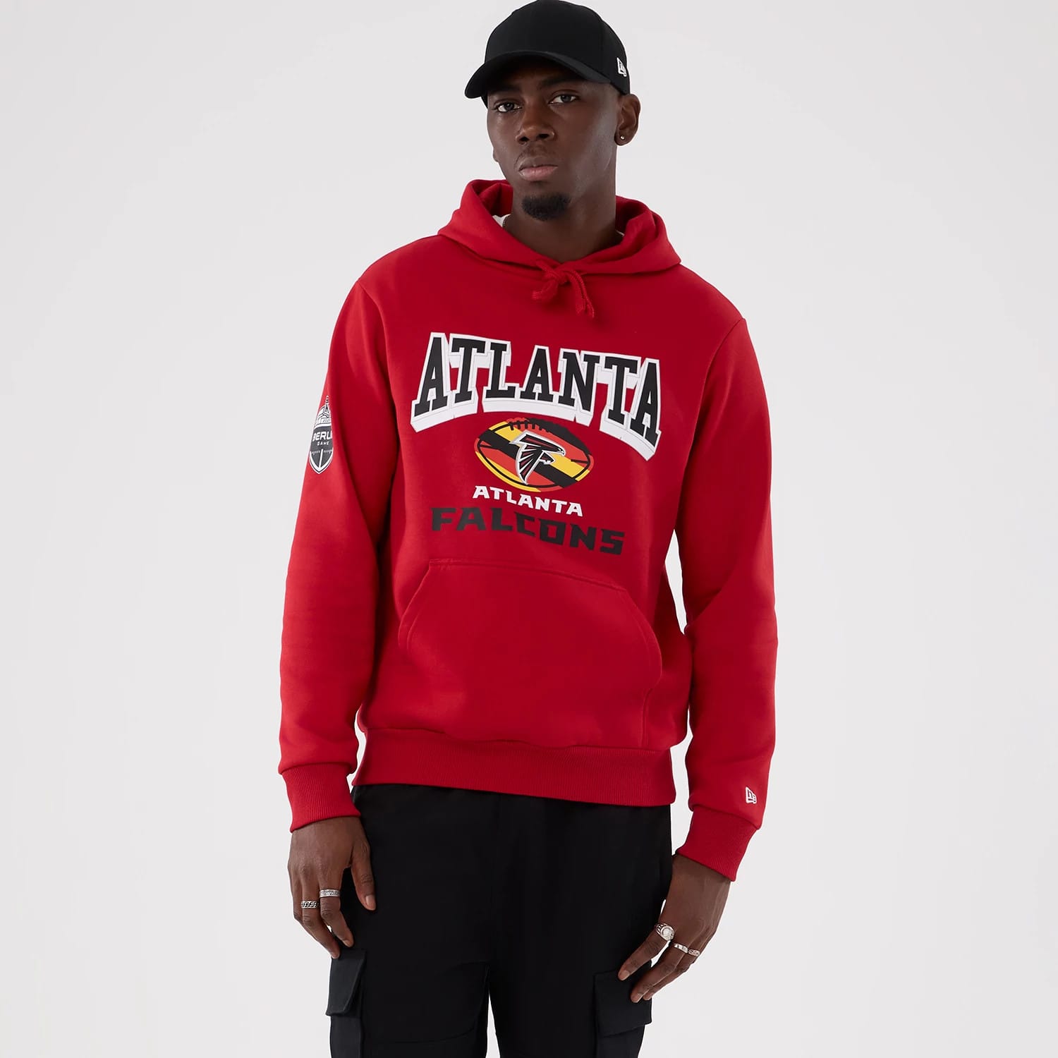 Atlanta Falcons NFL International Series Games 2025 Red Pullover Hoodie-kentox