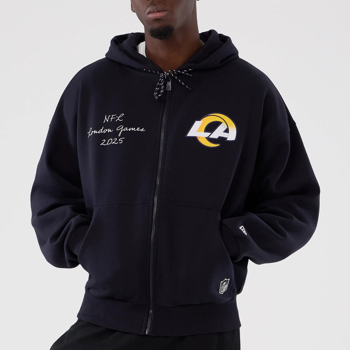LA Rams NFL International Series Games 2025 Navy Premium Pullover Hoodie-zelvios