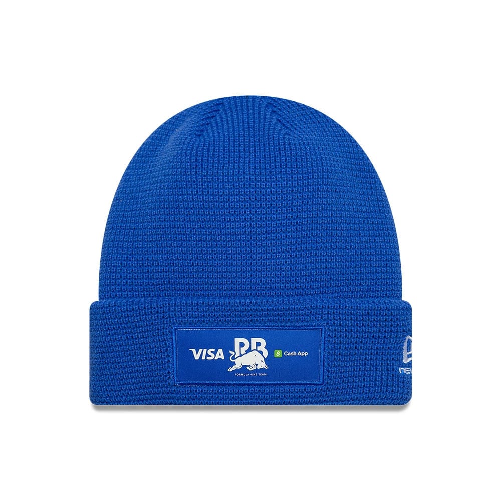 Visa Cash App Racing Bulls Team Waffle Bright Blue Cuff Knit Beanie Hat-zelvios