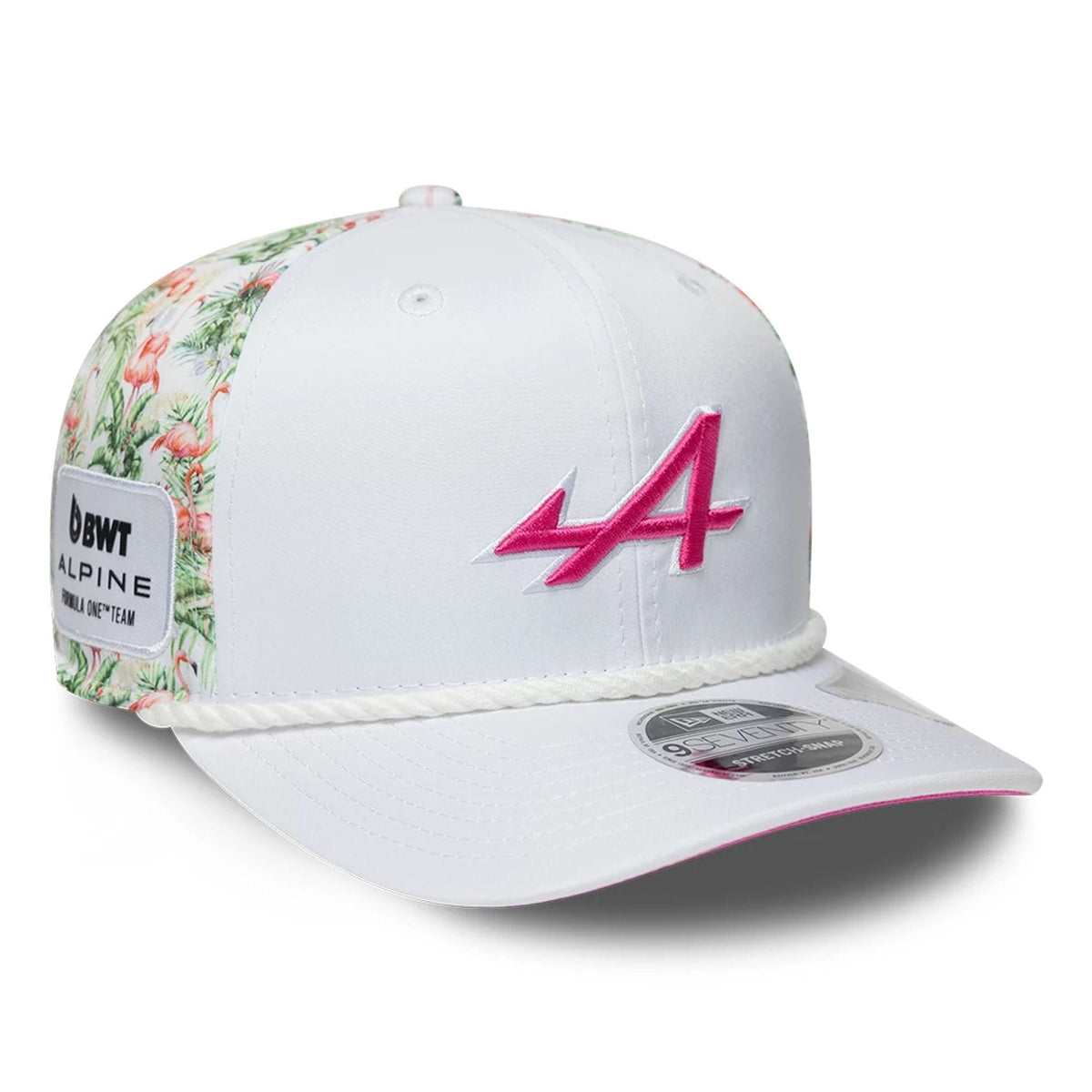 Alpine Racing Miami Race Special White 9SEVENTY Stretch Snap Adjustable Cap-zelvios