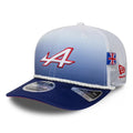 Alpine Racing Silverstone Race Special White 9SEVENTY Stretch Snap Adjustable Cap-zelvios