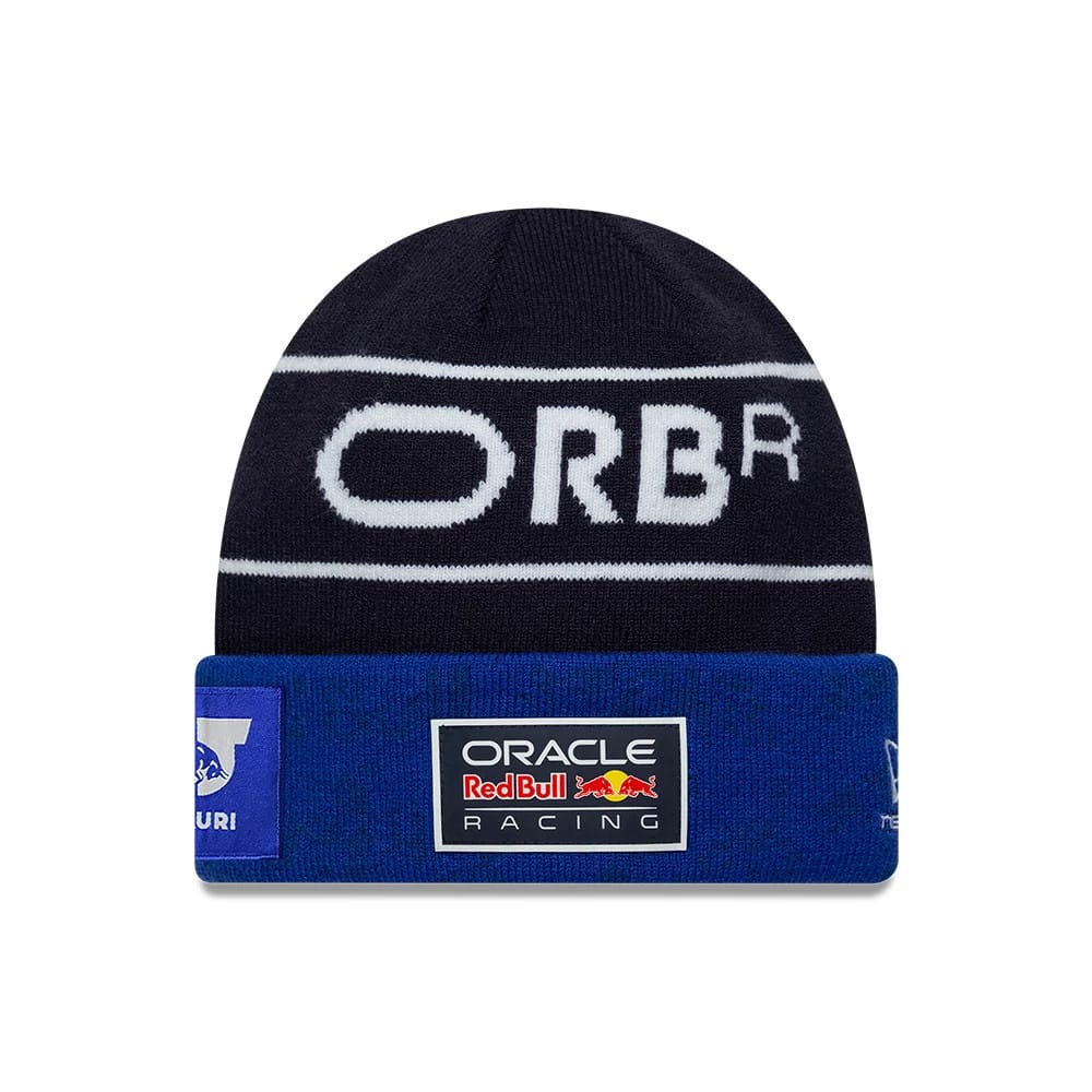 Red Bull Racing Replica Max Verstappen Dark Blue Cuff Knit Beanie Hat-zelvios
