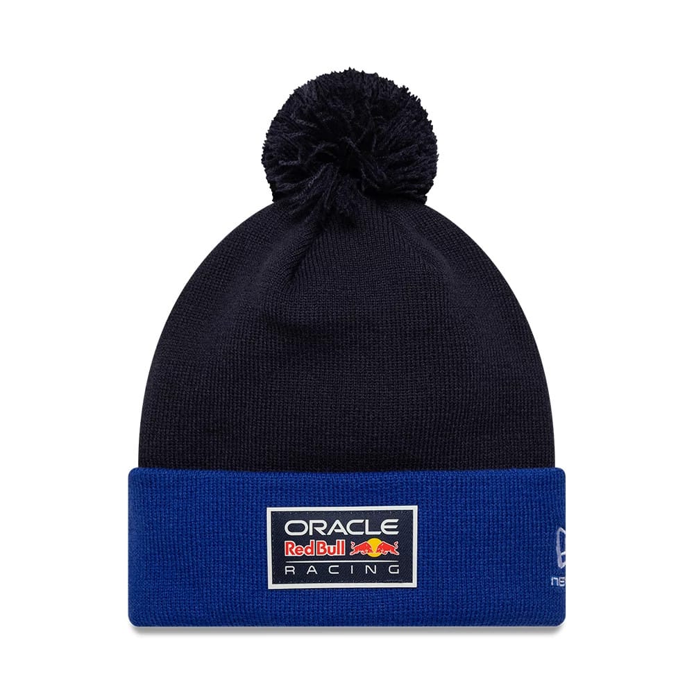 Red Bull Racing Essential Dark Blue Bobble Knit Beanie Hat-zelvios