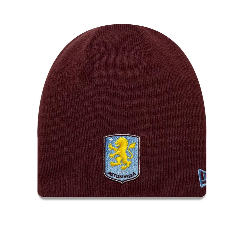 Aston Villa FC Reverse Dark Red Cuff knit Beanie Hat-kentox