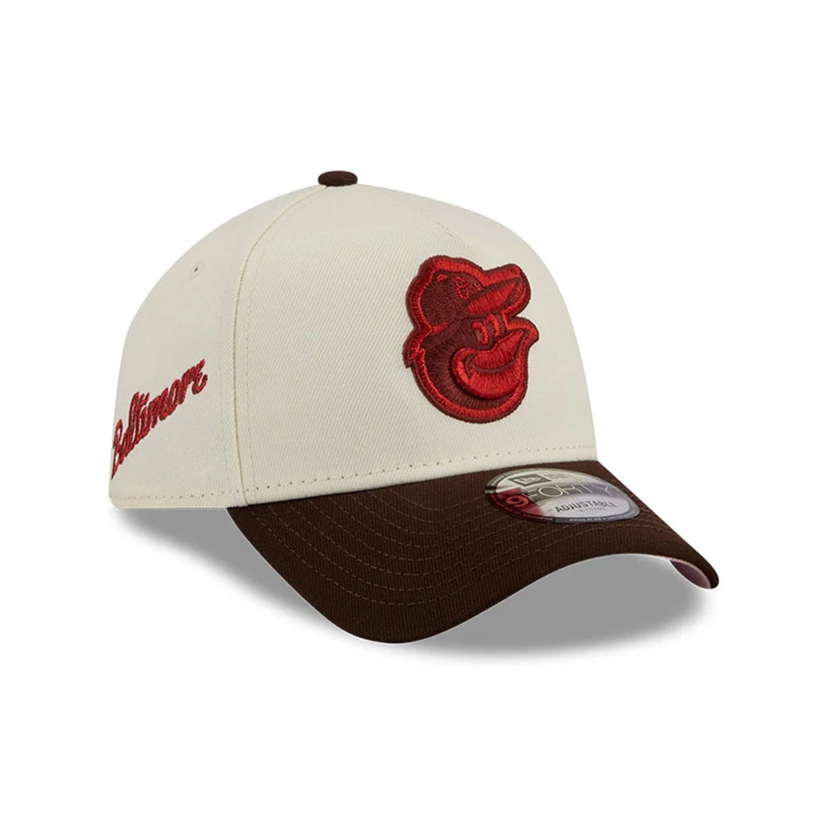 Baltimore Orioles MLB City Script Cream 9FORTY A-Frame Adjustable Cap-zelvios