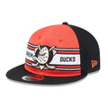 Anaheim Ducks NHL Team Stripes Orange Retro Crown 9FIFTY Adjustable Cap-zelvios