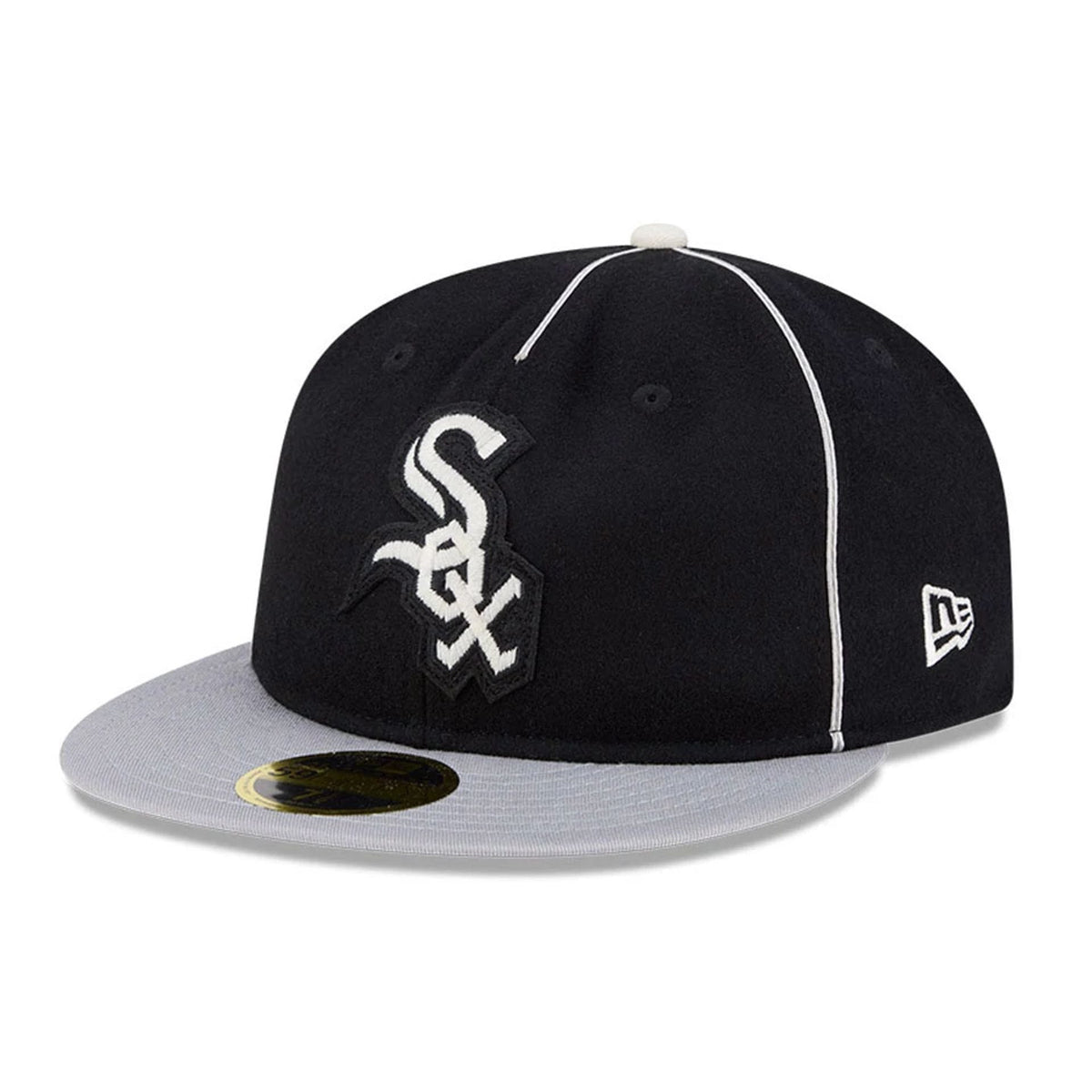 Chicago White Sox MLB Felt Logo Black Retro Crown 59FIFTY Fitted Cap-zelvios
