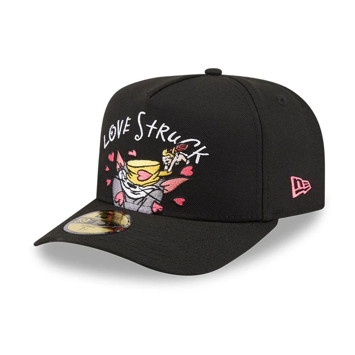 Tom & Jerry Love Struck Black 59FIFTY A-Frame Fitted Cap-zelvios