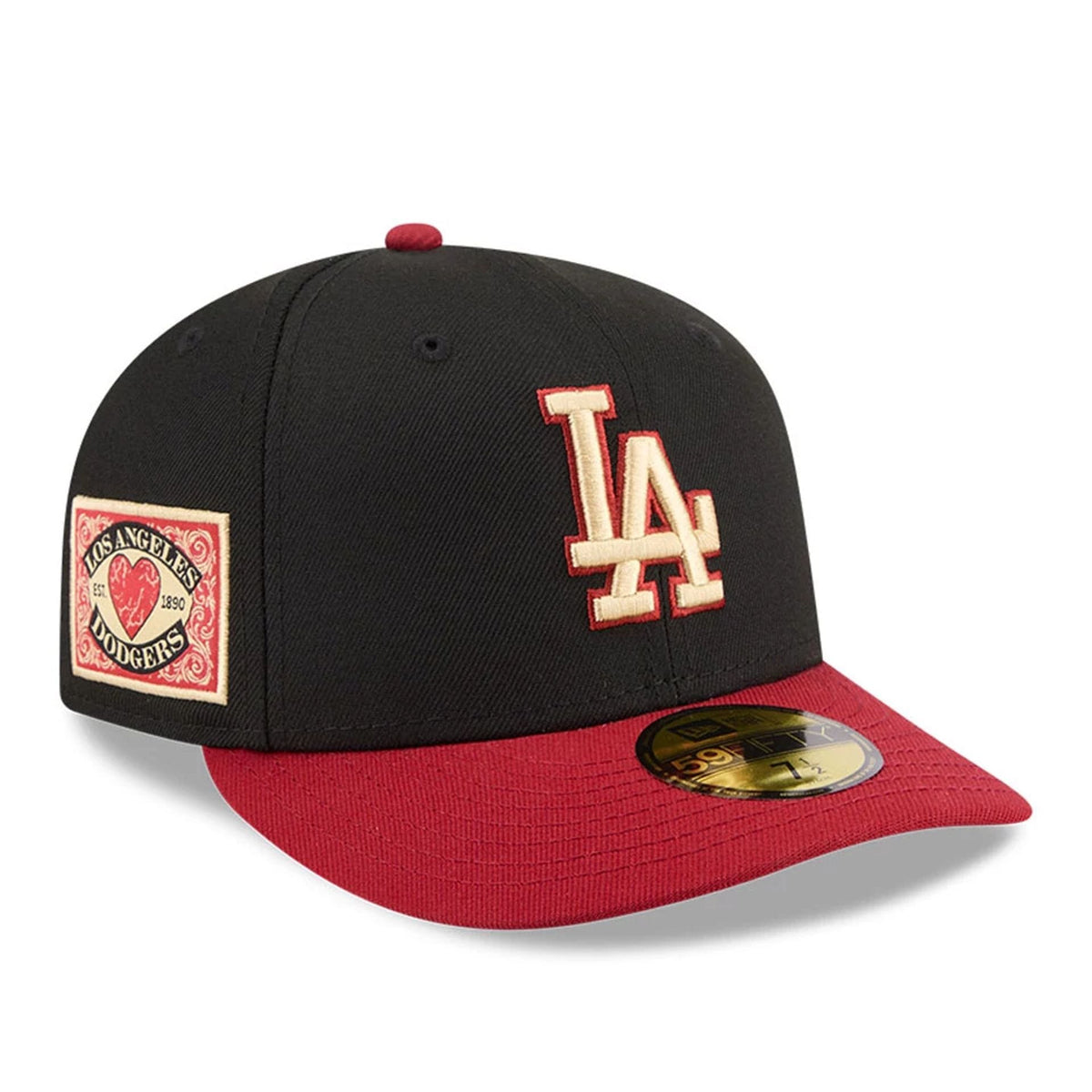 LA Dodgers MLB Team Cards Black 59FIFTY Fitted Cap-zelvios