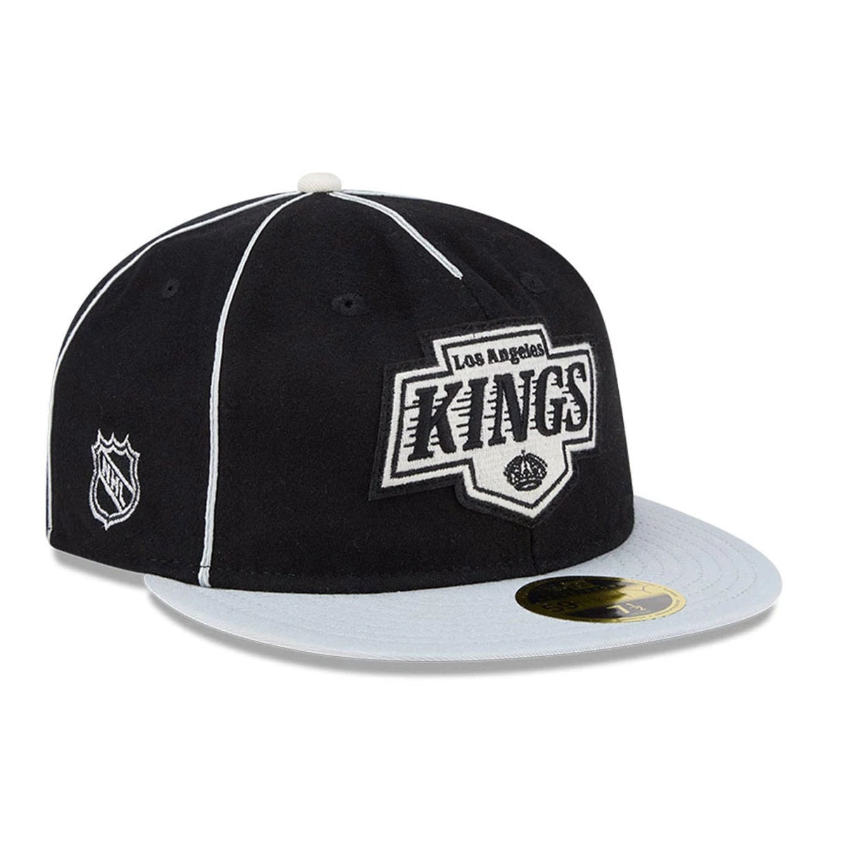 LA Kings NHL Felt Logo Black Retro Crown 59FIFTY Fitted Cap-zelvios