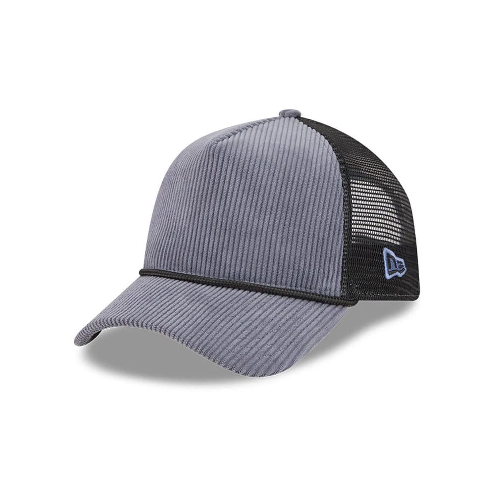 New Era Wide Cord Dark Blue 9FORTY A-Frame Trucker Adjustable Cap-zelvios