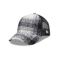 New Era White & Black Plaid 9FORTY A-Frame Trucker Adjustable Cap-zelvios