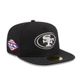 San Francisco 49ers NFL Chiseled Embroidery Black 59FIFTY A-Frame Fitted Cap-zelvios