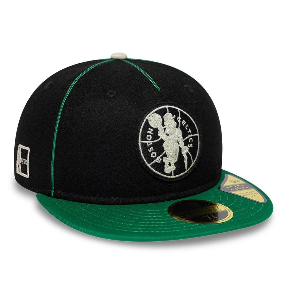 Boston Celtics NBA Felt Logo Green Retro Crown 59FIFTY Fitted Cap-zelvios