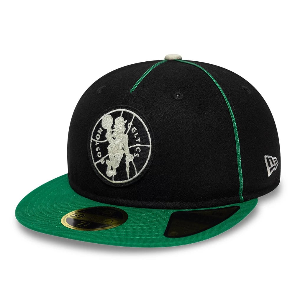 Boston Celtics NBA Felt Logo Green Retro Crown 59FIFTY Fitted Cap-zelvios