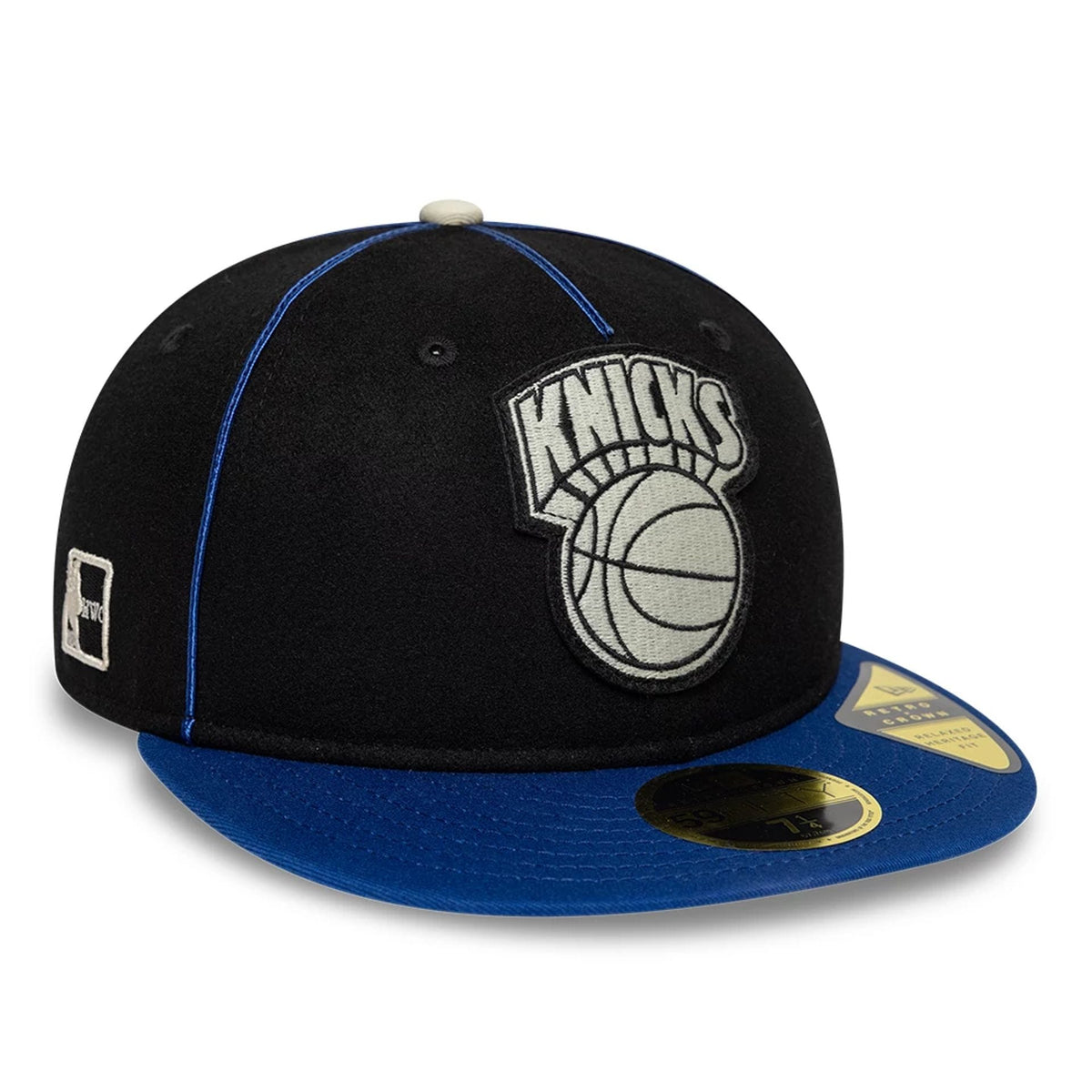 New York Knicks NBA Felt Logo Dark Blue Retro Crown 59FIFTY Fitted Cap-zelvios