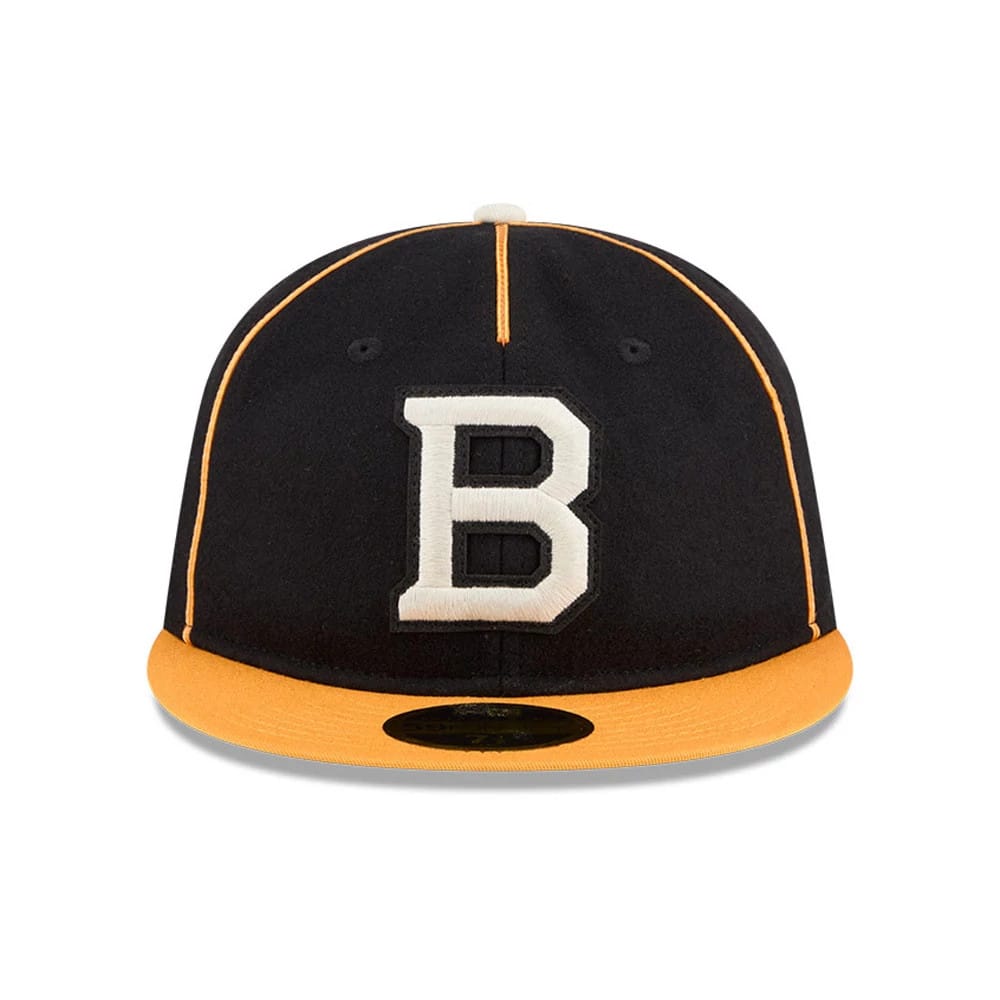 Boston Bruins NHL Felt Logo Black Retro Crown 59FIFTY Fitted Cap-zelvios